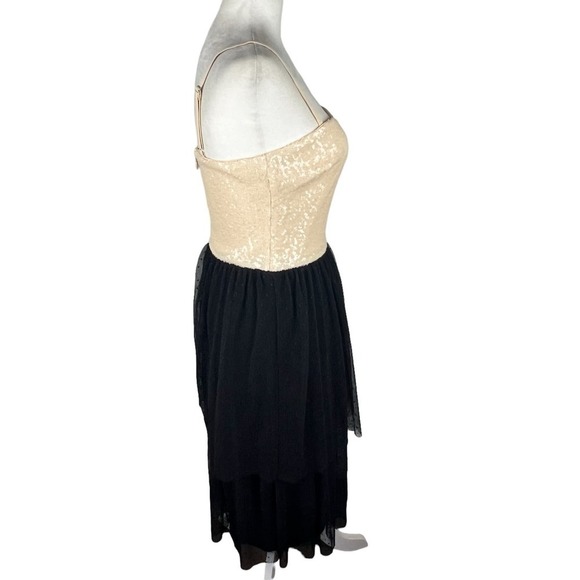 DRESS THE POPULATION KADY SEQUIN TIERED TULLE DRESS IN CREAM MULTI NWT SIZE XS - Picture 11 of 16